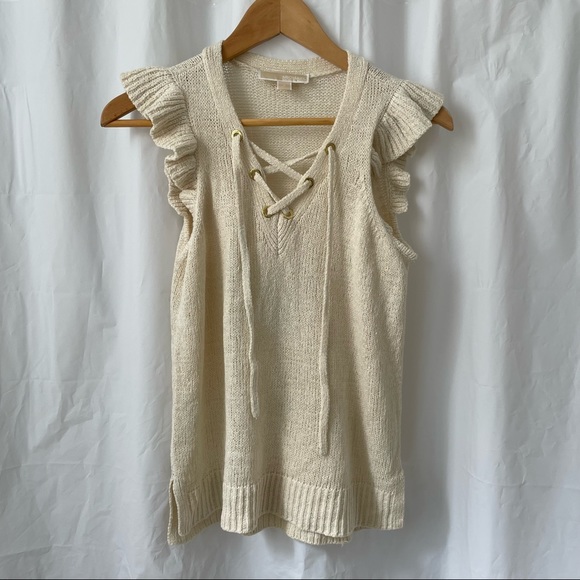 Michael Kors Cream Knitted Top Size Small - Picture 1 of 8